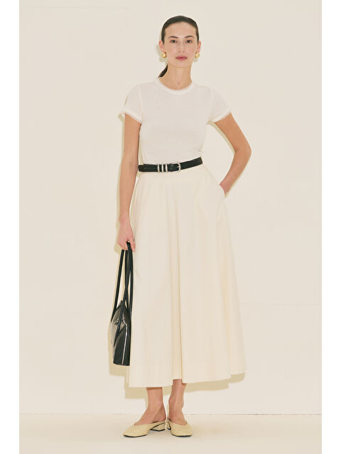 Manuka Kup Detaylı Kloş Etek Vanilya - S000529562-17162