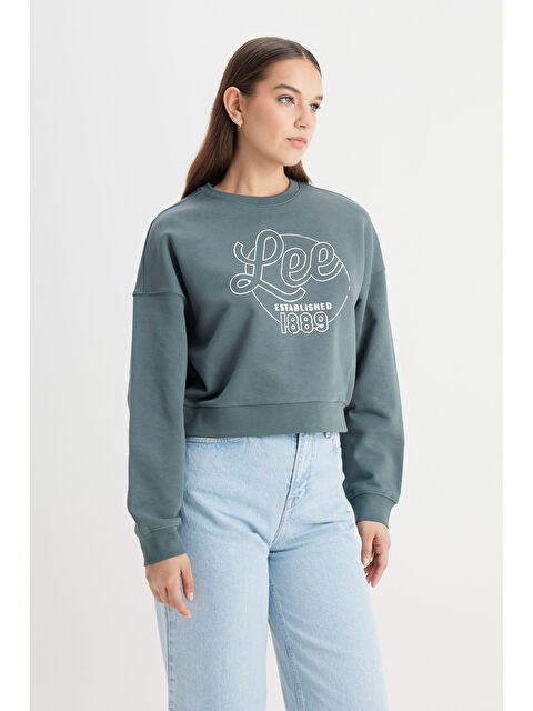 Lee Regular Fit Normal Kesim Bisiklet Yaka %100 Pamuk Yeşil Sweatshirt - S000470590-18194