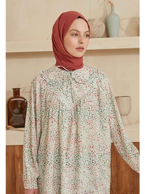 Fresh Scarfs İnce Pamuk Vual Şal Vıntage Rose - S000420394-20028