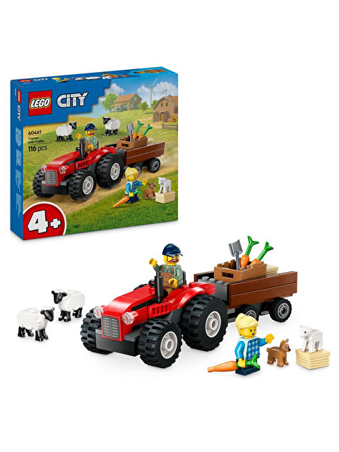Lego City Römorklu Kırmızı Çiftlik Traktörü ve Koyun 60461 - S000336988-10231