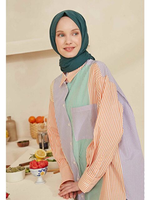 Fresh Scarfs İnce Pamuk Vual Şal Petrol - S000420394-20019