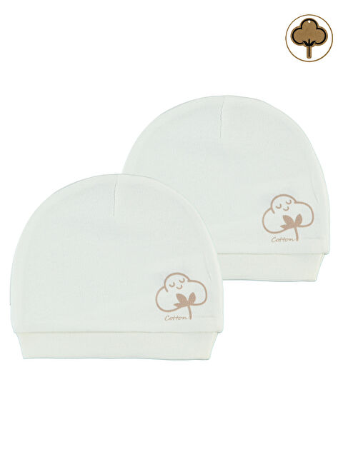 Civil Baby Bebek Organik 2'li Şapka 0+ Ay Ekru - S000204778-19965