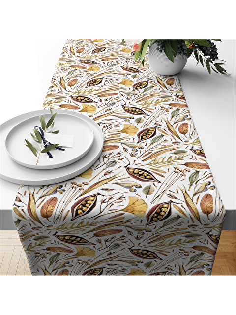 Evmila Sonbahar Temalı Kadife 40x140 Runner - S000285895-23173