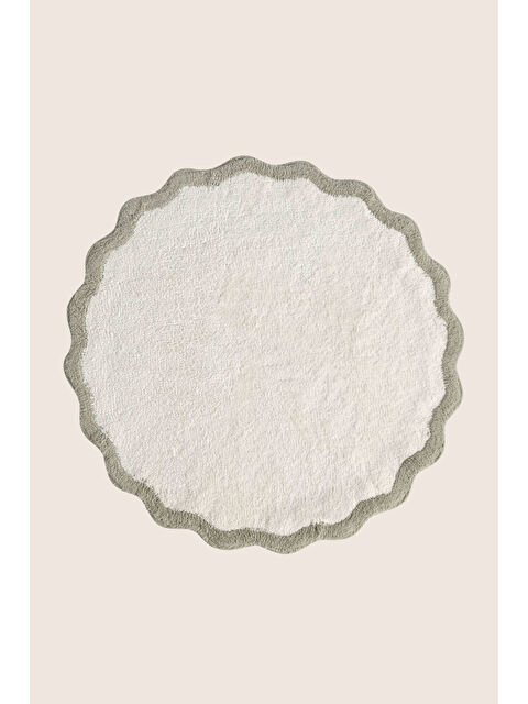 İrya Scallop Yuvarlak Banyo Paspası Bambu 90x90 Yeşil - S000456993-18194