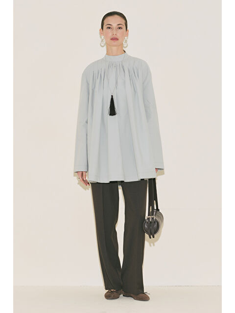 Manuka Pliseli Tunik Mavi - S000529564-17234