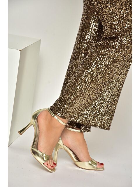 Fox Shoes Altın Kadın Topuklu Ayakkabı Y569823309 - S000517954-20076