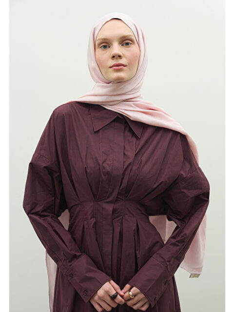 Fresh Scarfs NARA PAMUK FLOŞ JAKARLI ŞAL PUDRA - S000483723-7152