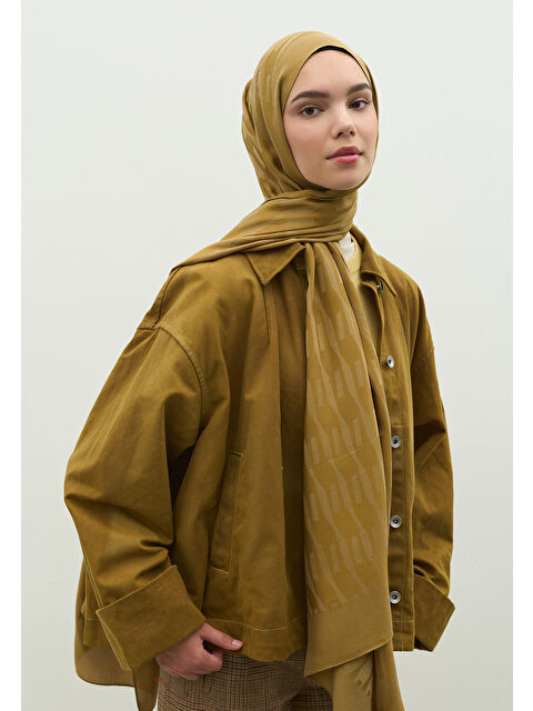 Fresh Scarfs NARA PAMUK FLOŞ JAKARLI ŞAL SAHRA - S000483723-9647