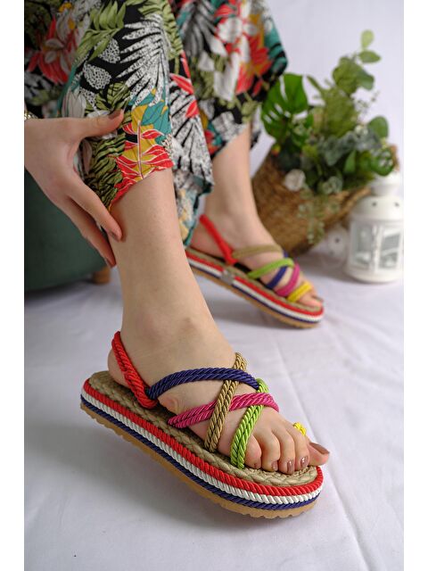 Oksit Flr Aryans Halat İpli Parmak Arası Kadın Sandalet - S000161835-23173