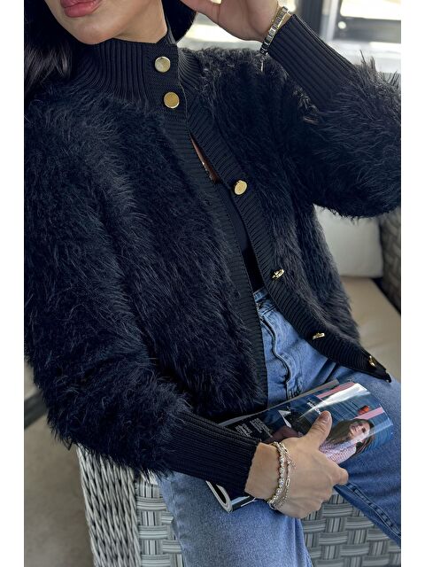 Gülseli Kadın Sakallı Triko Ceket - S000425491-19351