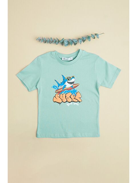 Fullamoda Köpek Balığı Baskılı Erkek Çocuk Tişört