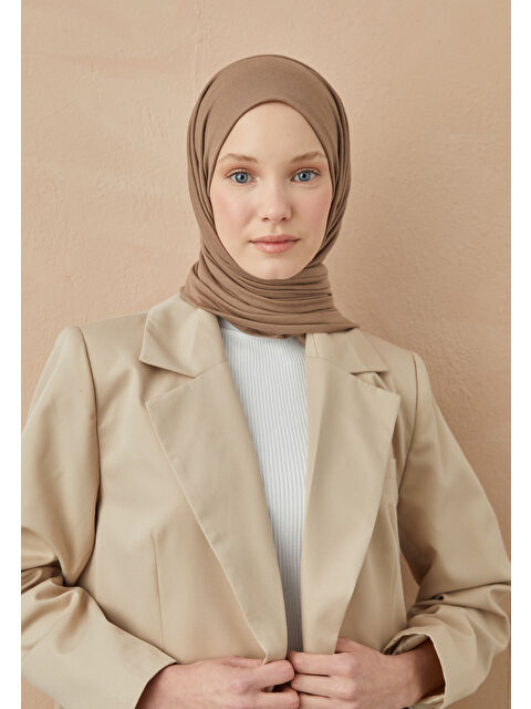 Fresh Scarfs Penye Şal Koyu Vizon - S000420272-9561