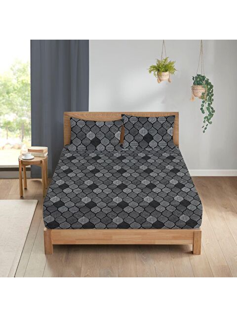 Evmila Geometrik Desen Baskılı Çift Kişilik 180x200 Cm Çarşaf Takımı - S000124285-23173