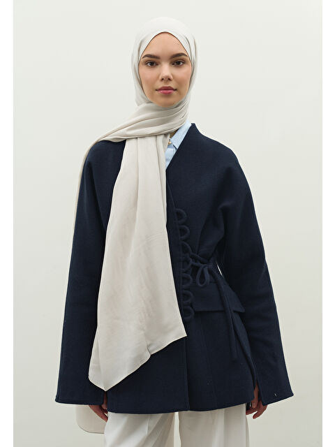 Fresh Scarfs NARA PAMUK FLOŞ JAKARLI ŞAL TAŞ - S000483723-25636