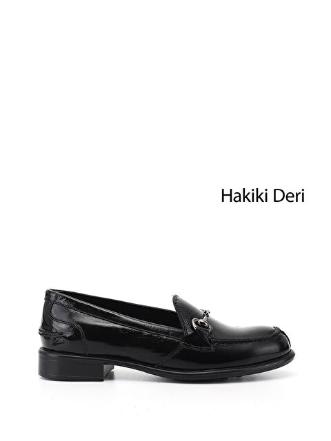 GÖNDERİ(R) Kadın AÇIK SİYAH Tokalı Hakiki Deri Loafer Ayakkabı - S000493393-1720