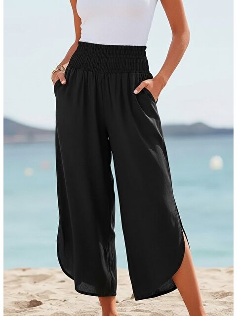 Jane's Kadın Yüksek Bel Yandan Yırtmaç Detaylı Aerobin Pantolon