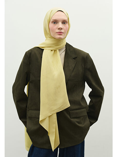 Fresh Scarfs NARA PAMUK FLOŞ JAKARLI ŞAL SOFT SARI - S000483723-20072