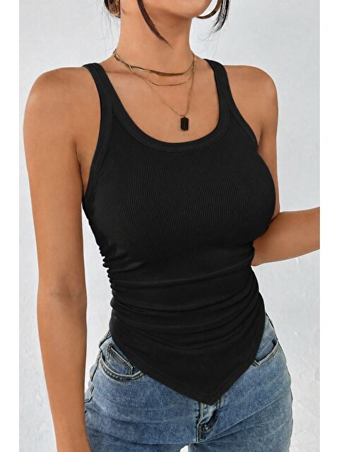 Tarz Cool Kadın Fitilli Atlet Slim Fit Kaşkorse Basic Yazlık Askılı Bluz