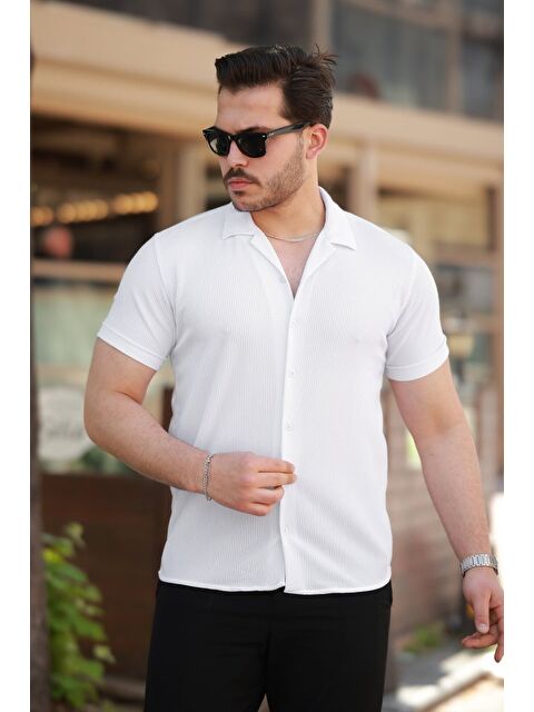 Jane's Erkek Ottoman Kumaş Apaj Yaka Kısa Kollu Gömlek - S000528944-20063