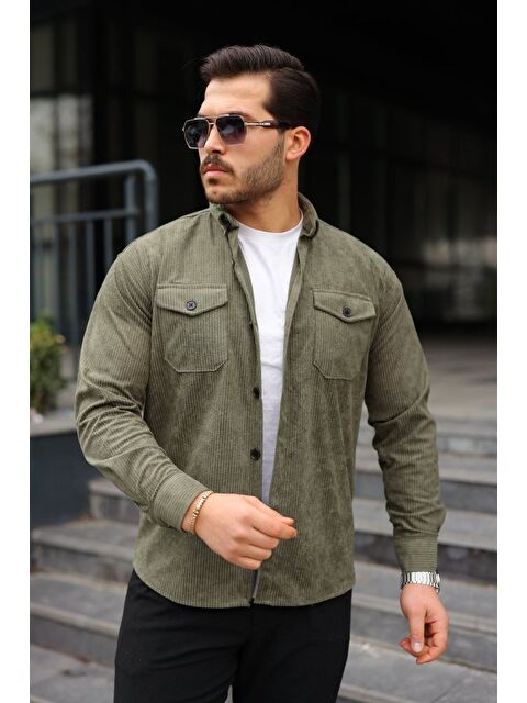 Jane's Erkek Uzun Kollu Cepli Kadife Gömlek - S000528978-18547