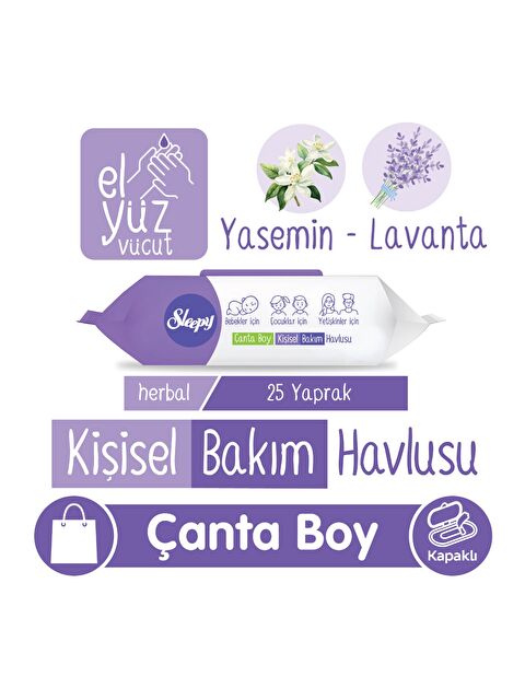 Sleepy Herbal Kişisel Bakım Havlusu Çanta Boy 25 Yaprak