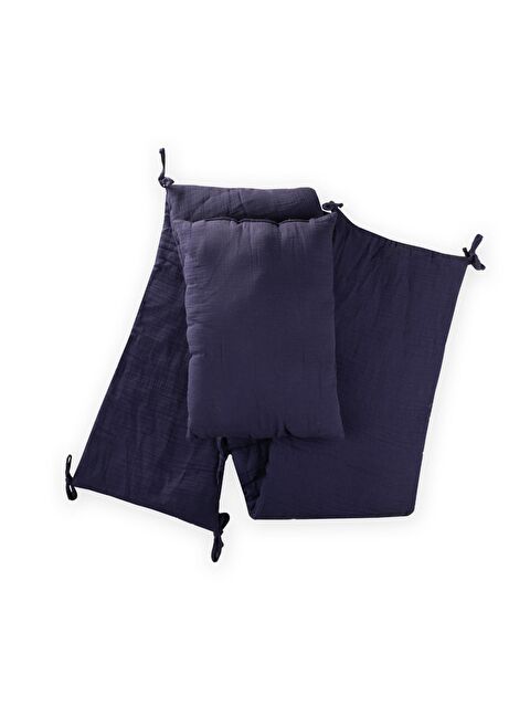 CİGİT Müslin Bebek Yatak Koruma Yastık Seti (Yıkanmıştır) 32X180 Cm +/- 2 Cm Lacıvert - S000474468-21164