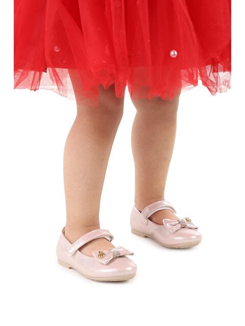 Kiko Kids Cırtlı Fiyonklu Kız Çocuk Babet Ayakkabı Ege 201 Vakko - S000012316-23490