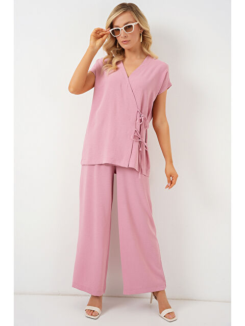 Bigdart Kadın Kısa Kol Bağcıklı Ayrobin İkili Takım 6741 - Pudra - S000393852-23490