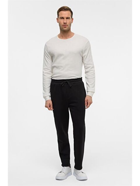 Süvari Siyah Regular Düz Jogger Pantolon