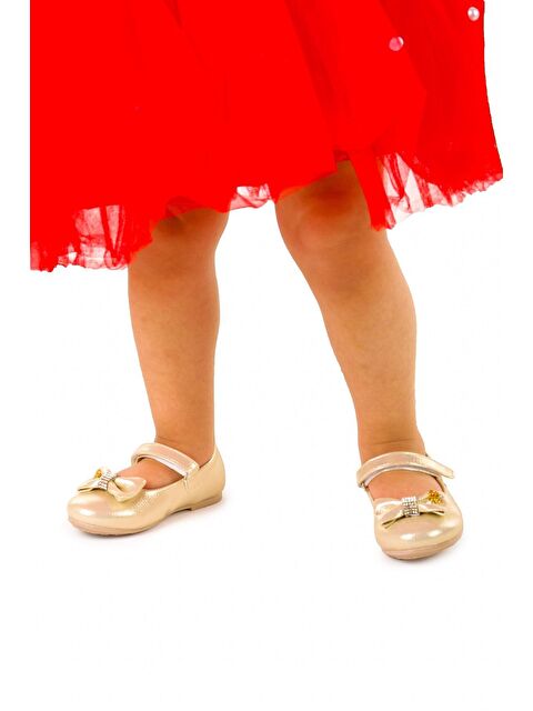 Kiko Kids Cırtlı Fiyonklu Kız Çocuk Babet Ayakkabı Ege 201 Vakko - S000012316-20076