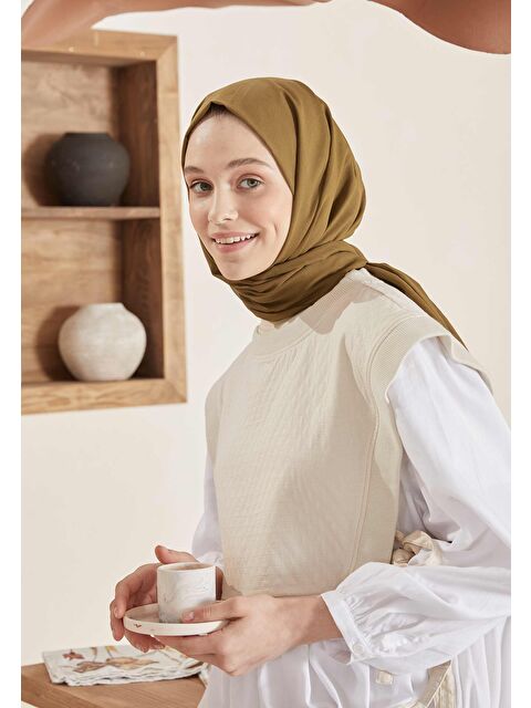Fresh Scarfs İnce Pamuk Vual Şal Toprak - S000420394-14742