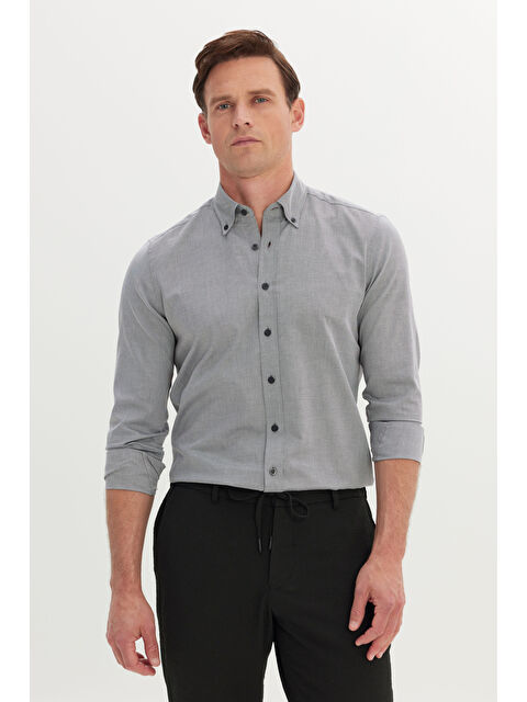 Altınyıldız Classics Erkek Düğme Yakalı Casual Gömlek