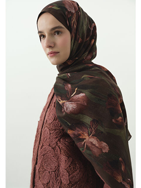 Fresh Scarfs ZELINDA DESENLİ PAMUK VİSKON ŞAL ACI KAHVE - S000514150-28102
