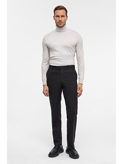 Süvari Siyah Regular Desenli Pantolon - S000495495-19351