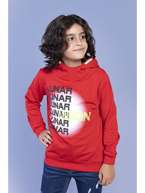 Toontoykids Erkek Çocuk Kapüşonlu Baskılı Sweatshirt