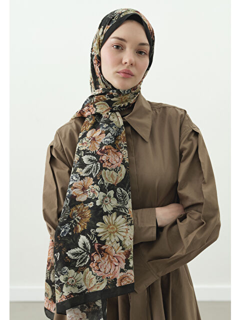 Fresh Scarfs JUDITH DESENLİ PAMUK VİSKON ŞAL YEŞİL - S000514044-18194