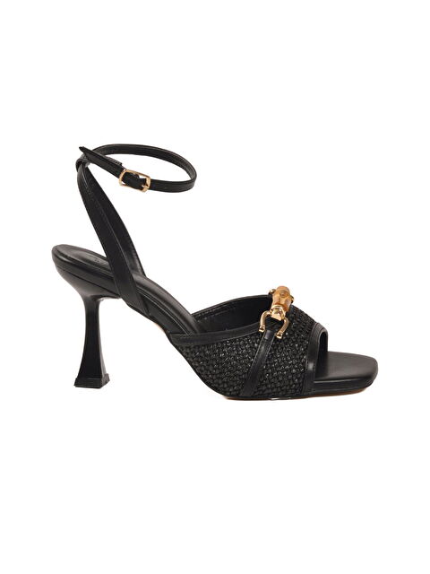 Ayakmod Siyah Bilekten Bantlı İnce Uzun Topuklu Ayakkabı 655584 Z - S000526480-19351