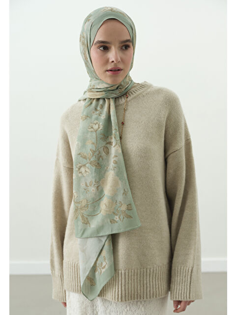 Fresh Scarfs REVERIE DESENLİ PAMUK VİSKON ŞAL MİNT YEŞİLİ - S000514040-34927