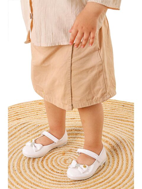 Kiko Kids Cırtlı Fiyonklu Kız Çocuk Babet Ayakkabı Ege 201 Rugan - S000012318-20063