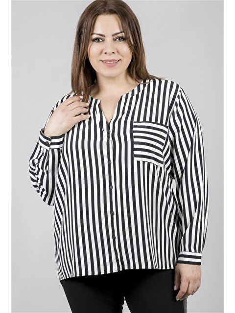 Mylinemoda Uzun Kollu Çizgili Gömlek - S000238895-20063