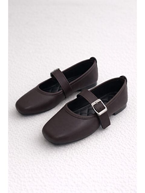 MODAFRATO ROSSA Kemerli Babet Günlük Kadın Ayakkabı Ev Babeti - S000494559-19413