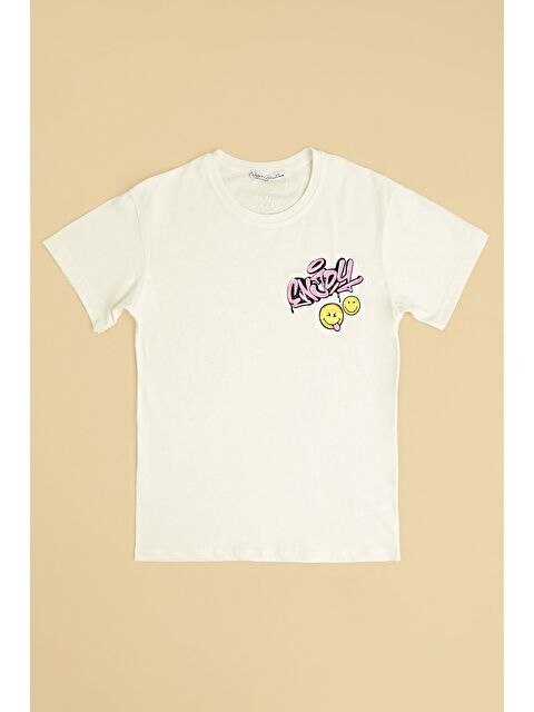 Fullamoda Enjoy Yazı Baskılı Kız Çocuk Tişört