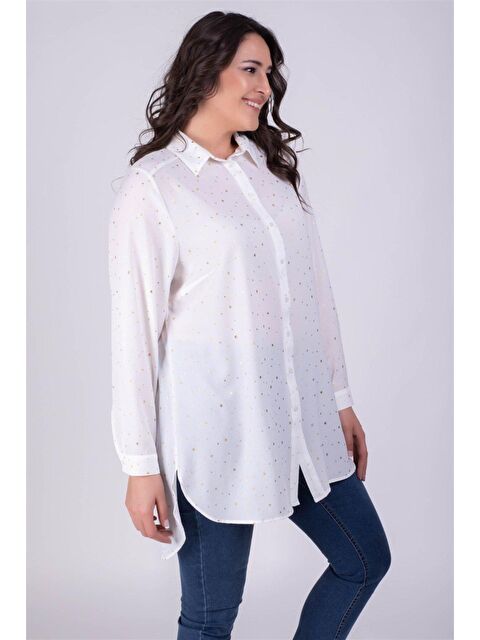 Mylinemoda Yaldız Baskılı Uzun Gömlek - S000238896-20063