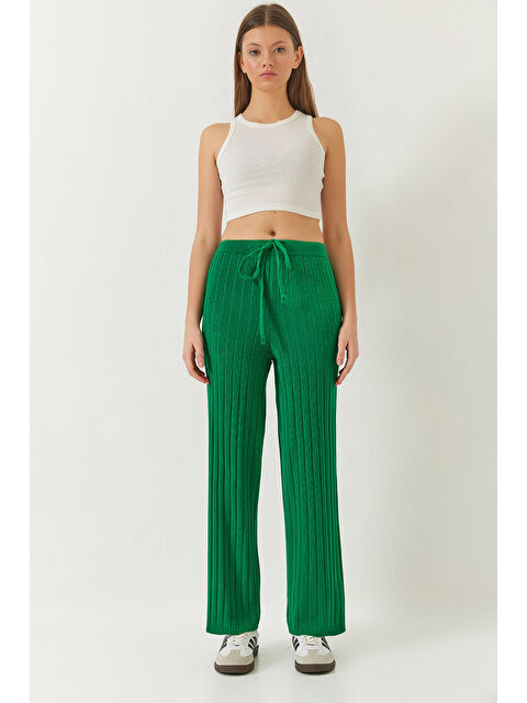 SHADE Kadın Beli Lastikli Fitilli Palazzo Pantolon - S000271874-18194