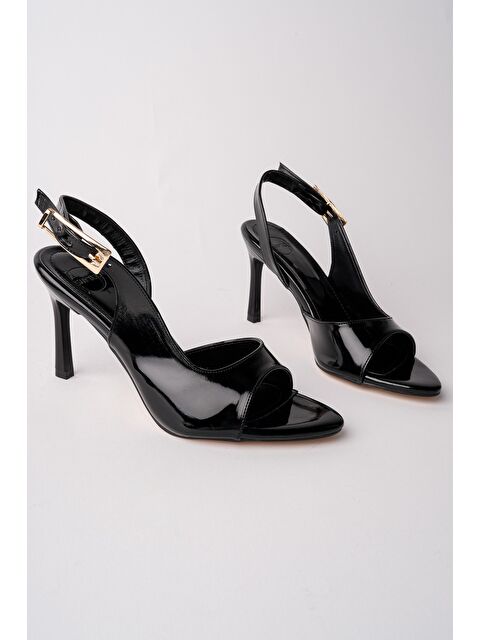 Muggo PURELİNE Rugan Sivri Burun İnce Topuk Arkası Açık Kadın Topuklu Ayakkabı - S000517469-15542