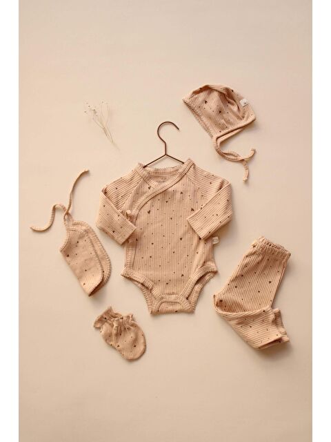 Oh La La Koala For Little Ones 5li Kruvaze Yenidoğan Set Kalp Baskılı Model 5 (0-3 Ay)