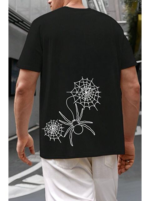 Oksit Spider 02 Sırtı Baskılı Bisiklet Yaka Erkek Tişört - S000144333-19351