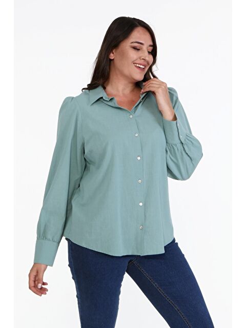 Mylinemoda Pamuklu Büzgü Detaylı Gömlek - S000238902-1180