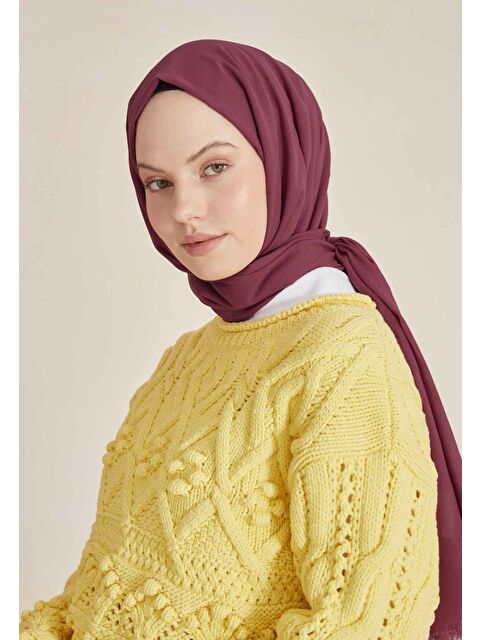 Fresh Scarfs İnce Pamuk Vual Şal Ahududu - S000420394-19951