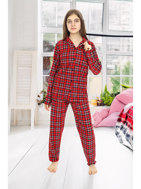 Eftelya Kız Çocuk Ekose Pijama Takımı 12164 - S000353195-19951